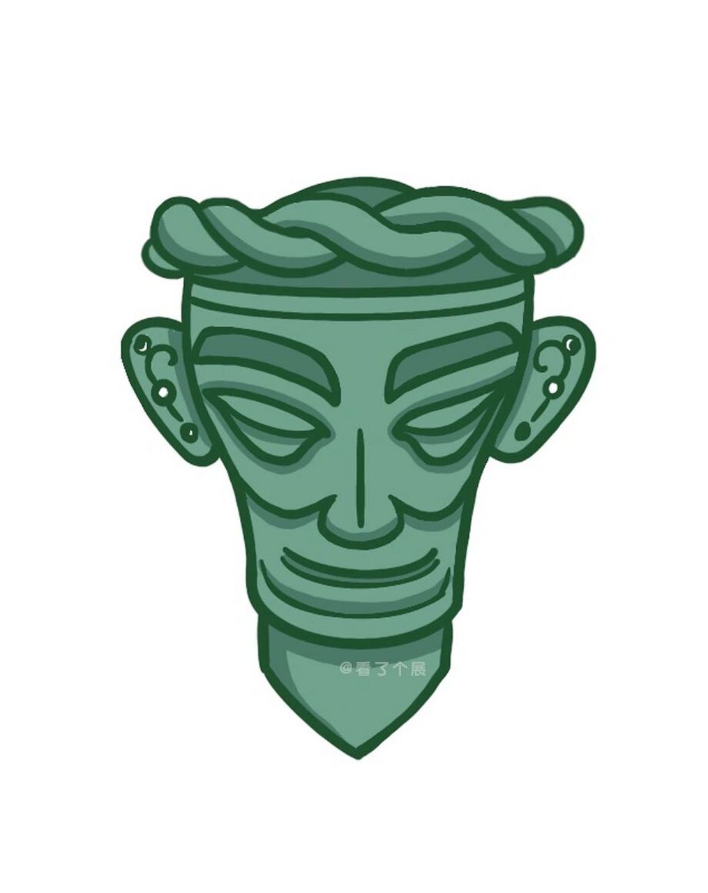 最近沉迷手绘三星堆,画个青铜人像小合集 手绘国宝持续创作中