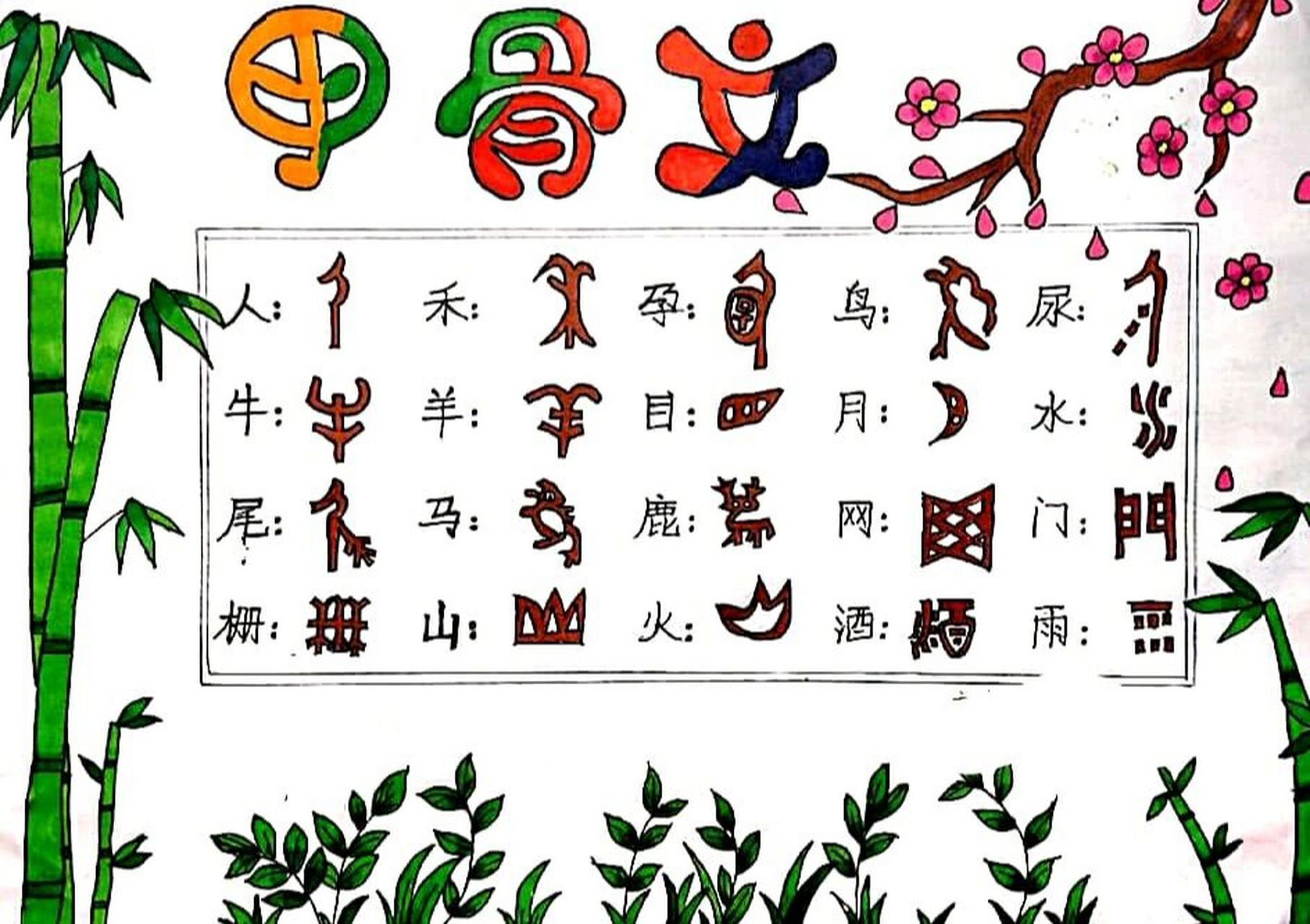 甲骨文手抄报
