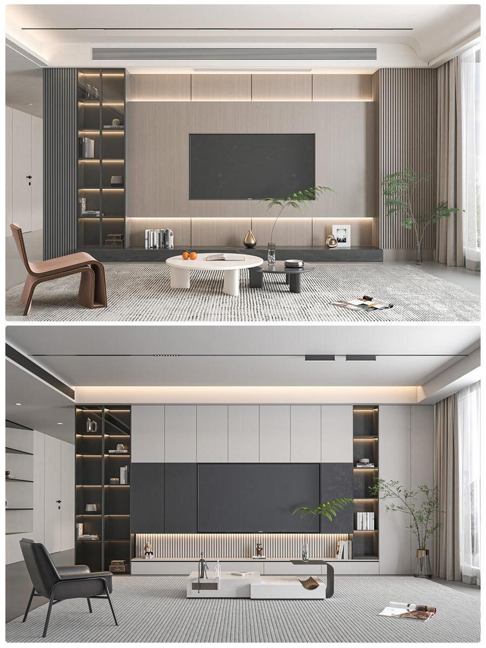 推荐12当下流行的现代简约风客厅电视墙设计||在现代家居装饰中,电视