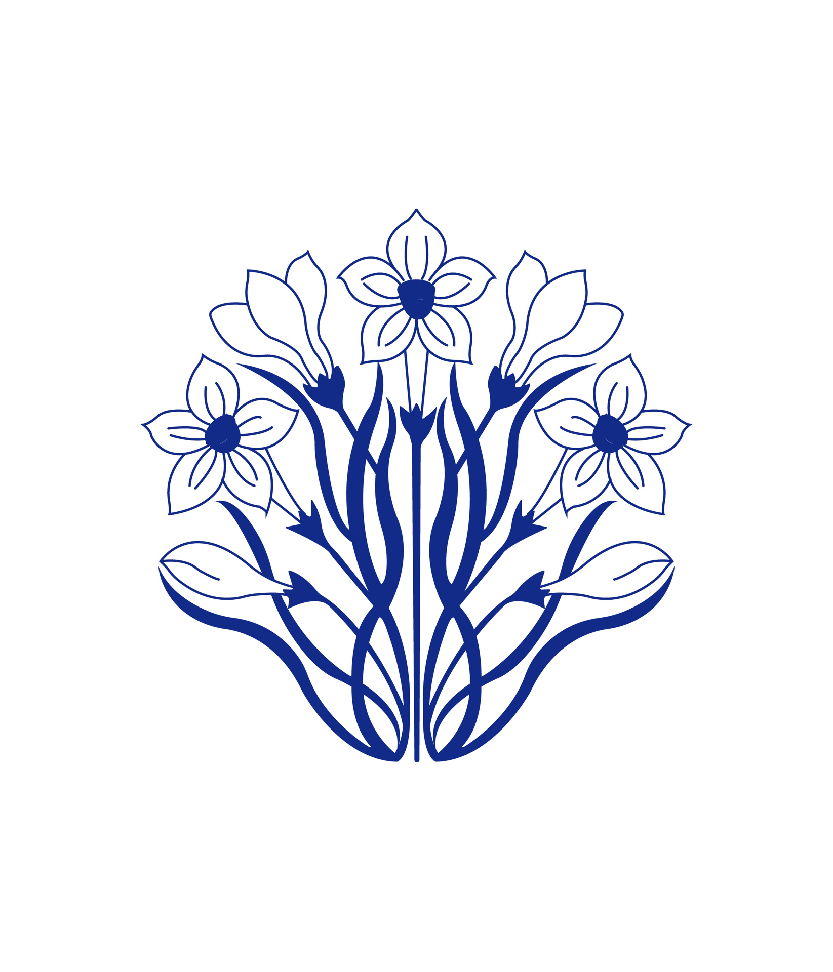 水仙花单独适合纹样   	 中国水仙的原种为唐代从意大利引进,是法国多