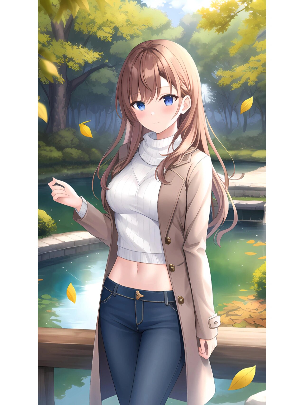 牛仔裤二次元少女真的绝绝子啊,太漂亮了