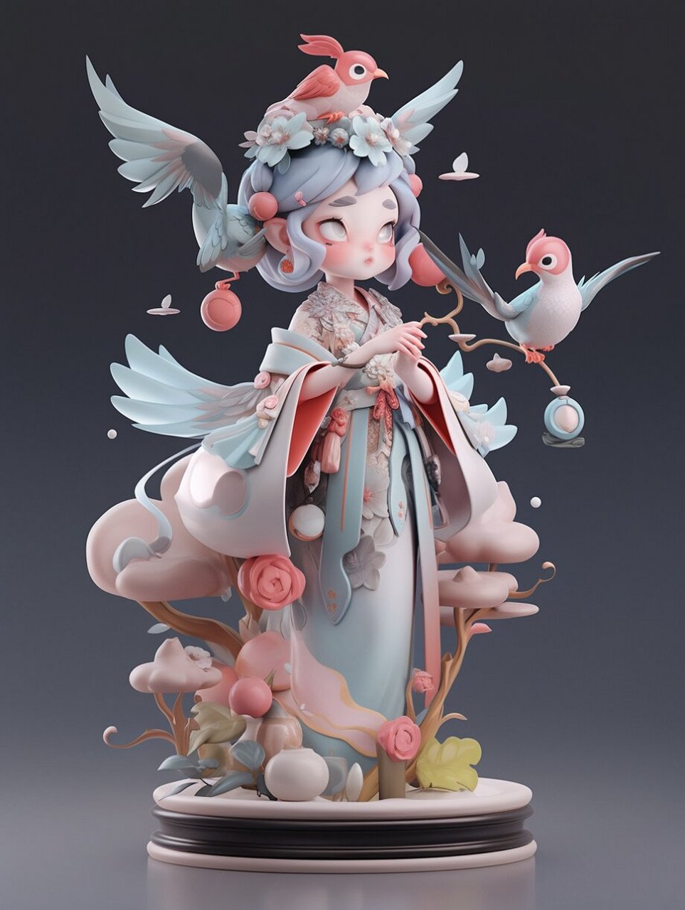 mj | 粉彩蝠桃纹瓶拟人|国风瓷器系列 96灵感来源清雍正景德镇窑