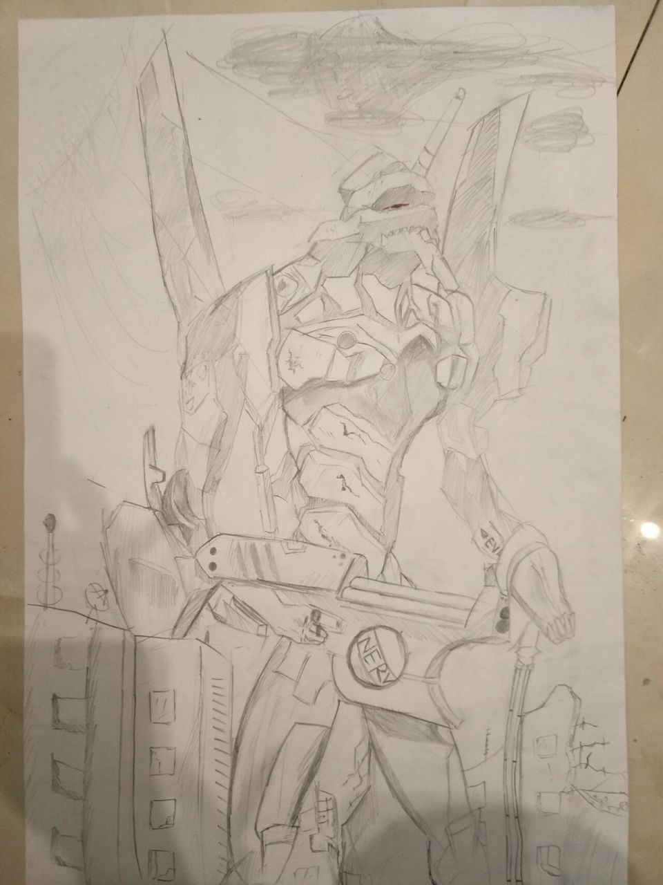 浅画一个初号机  背景完全画不好呢