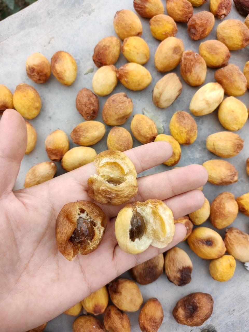 这个鲜软的白杏干 这个鲜软的白杏干,用的都是熟透的杏子晒的,晒到