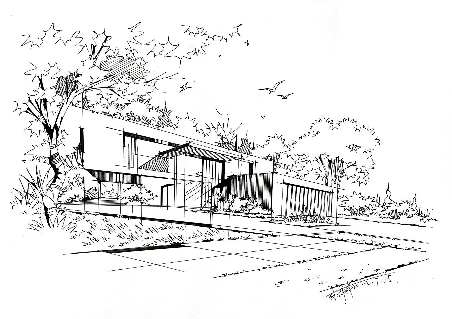 名宿,公园,别墅手绘效果图(临摹)