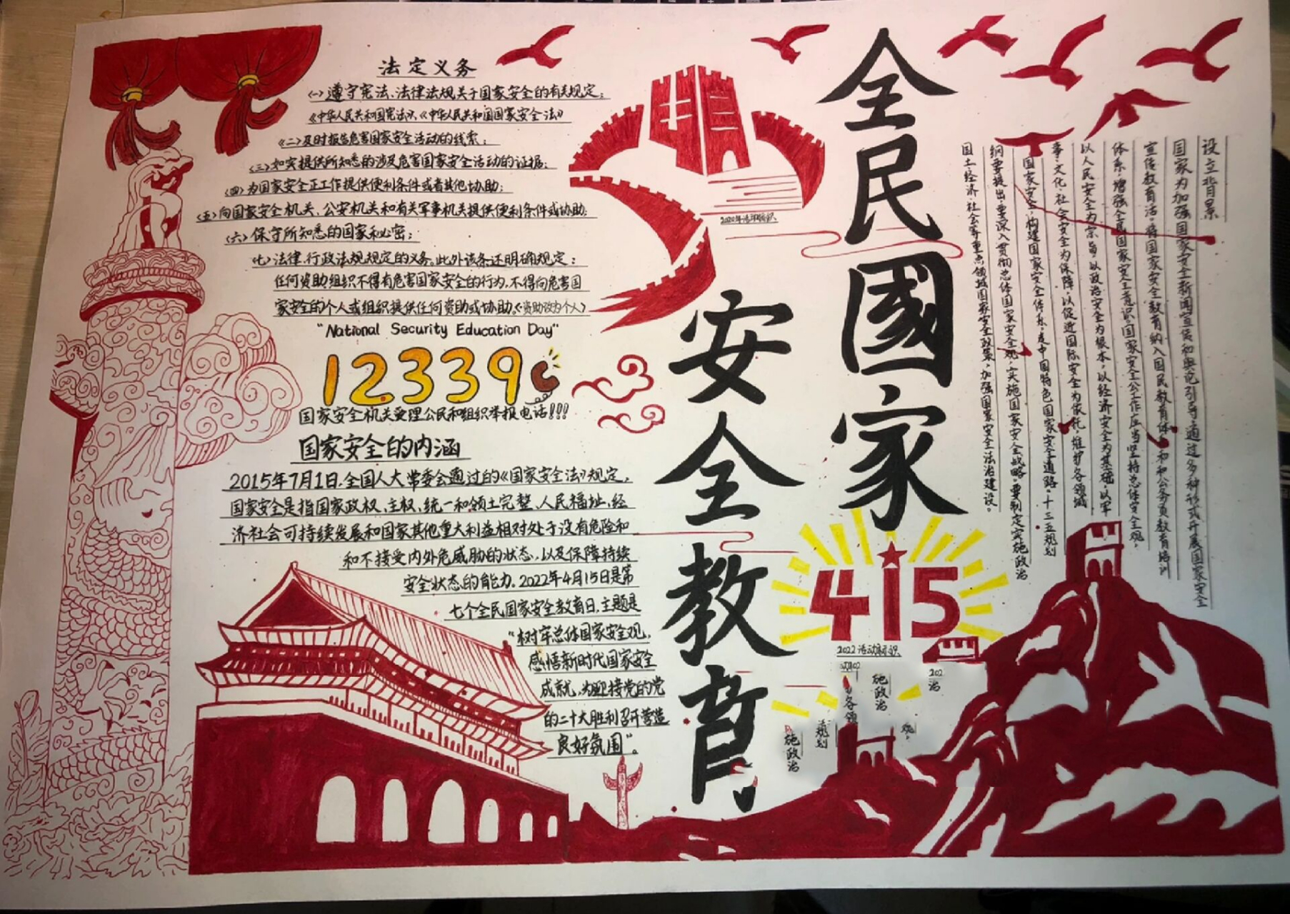 国家安全教育日手抄报 参考自p5 p6