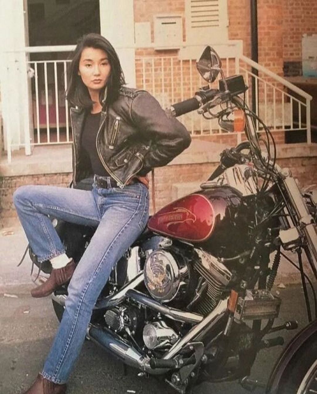 机车女孩张曼玉maggie cheung 八九十年代的张曼玉真的是有型.