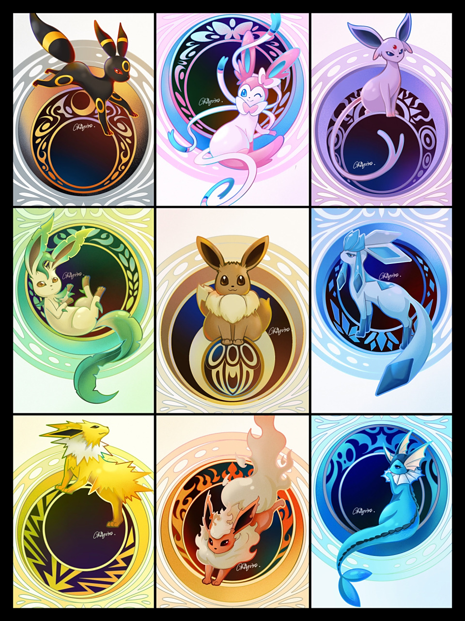 伊布家族|合集 全部画完就发个合集咯～之后打算画点伊布其他进化形的