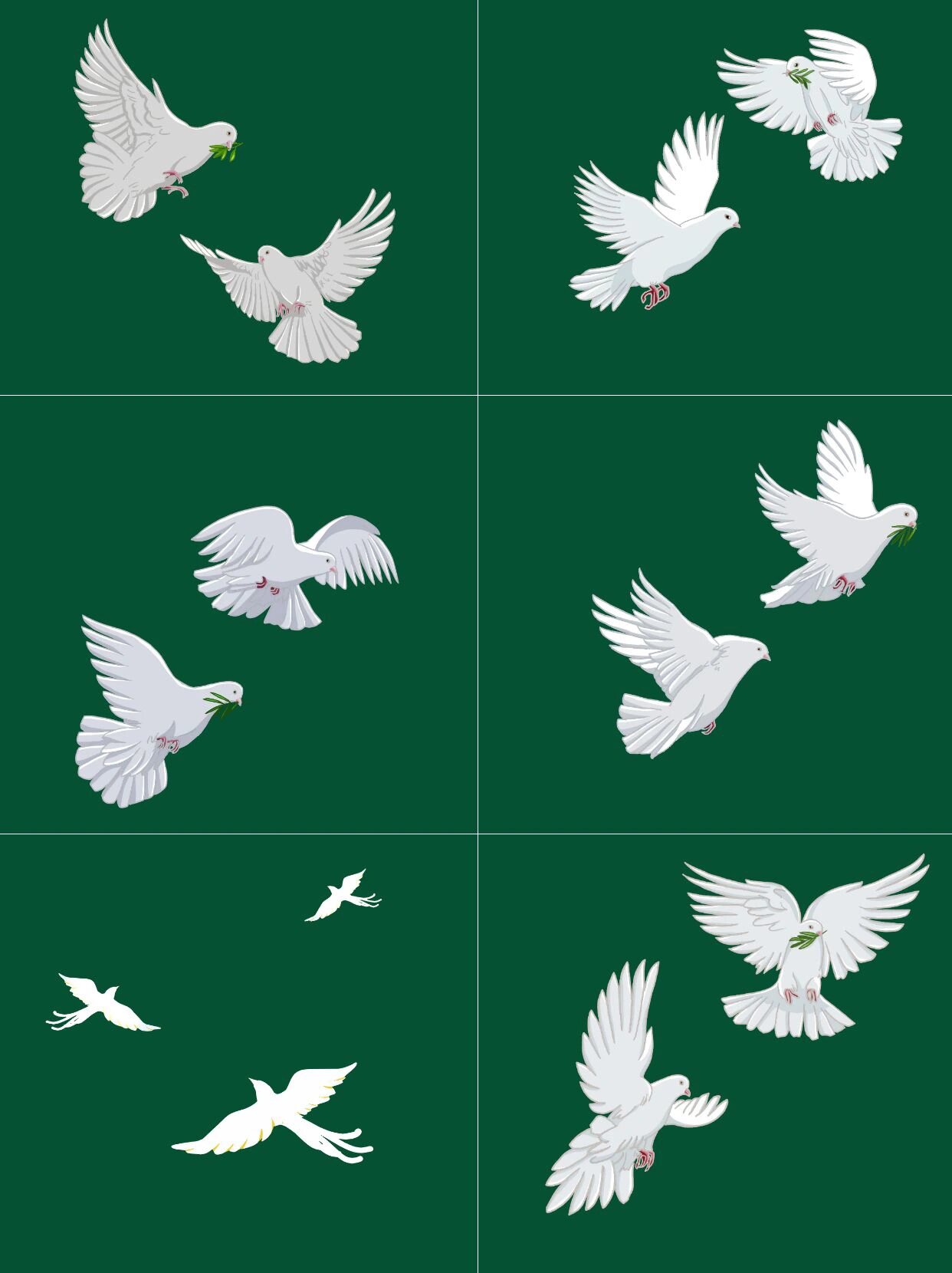 喜迎国庆白鸽素材|51款手绘鸽子|和平鸽 十一小长假就要到了,想必大家