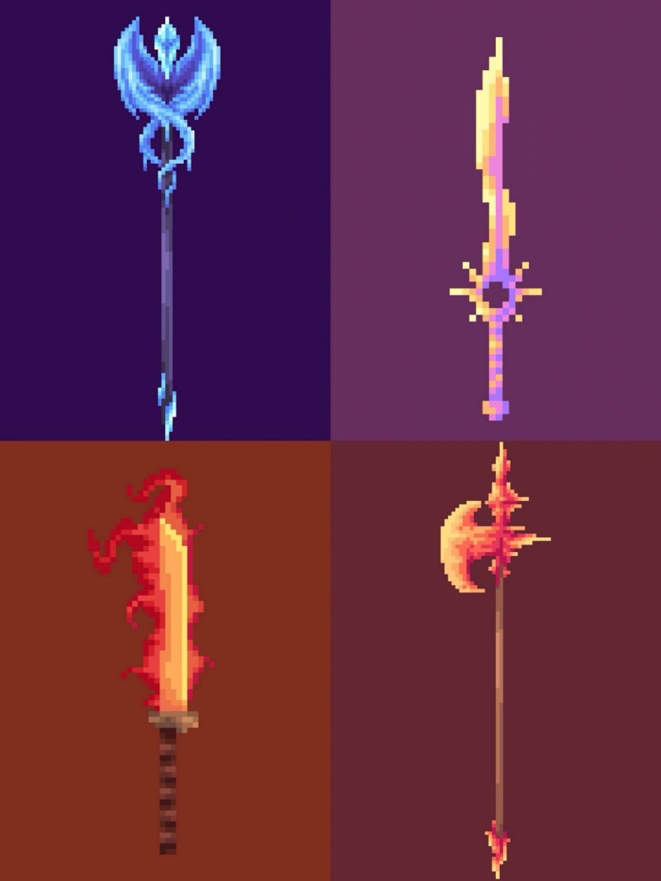 【我的世界】像素武器贴图 久违的再来发一次最近制作的像素武器主要