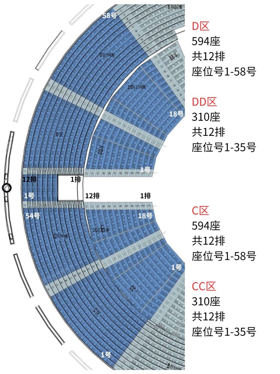 天河体育场座位图详细图片