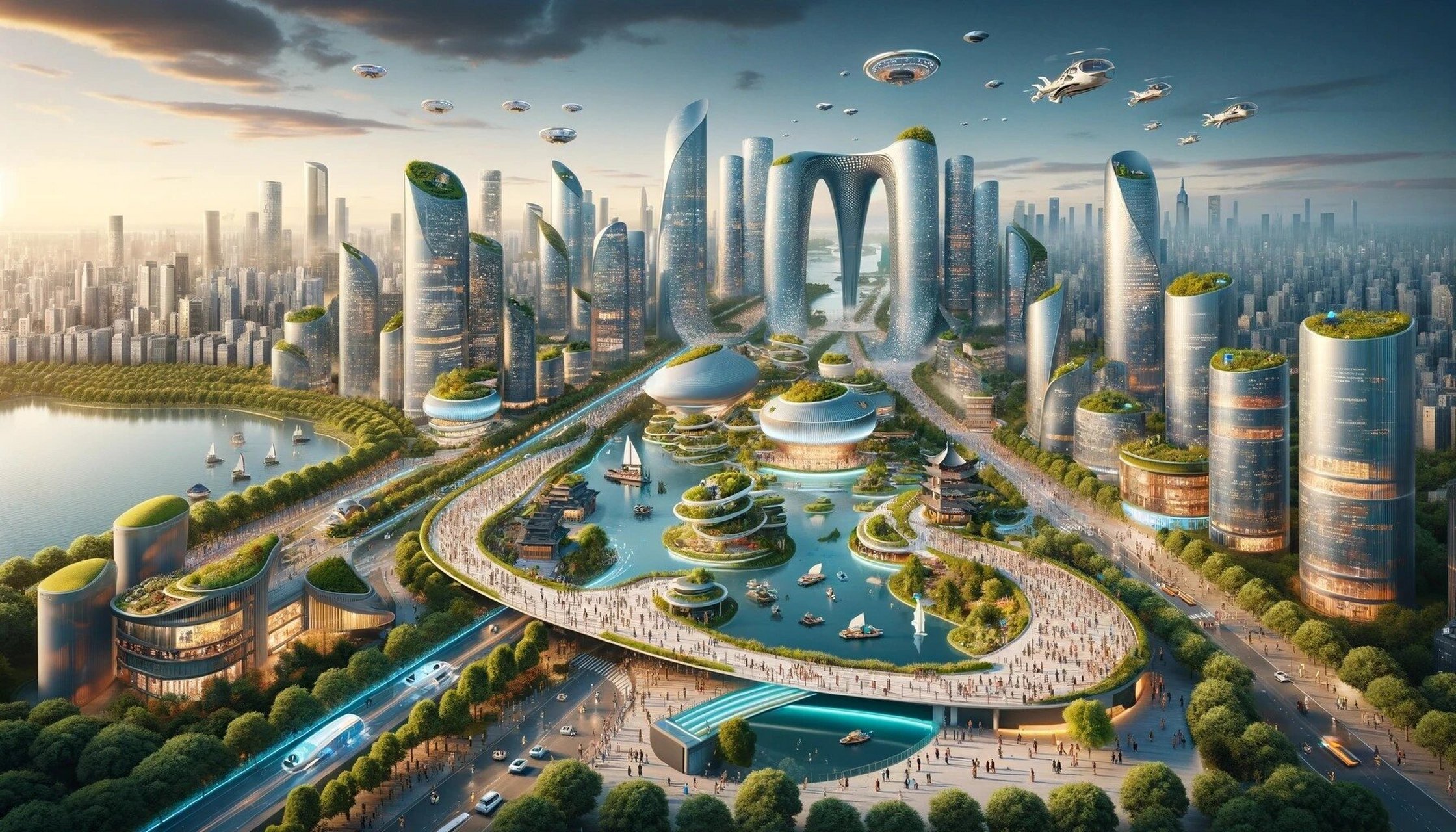 100年后的北上广深港杭汉 ai眼中的未来100后中国的一线城市, 你分得