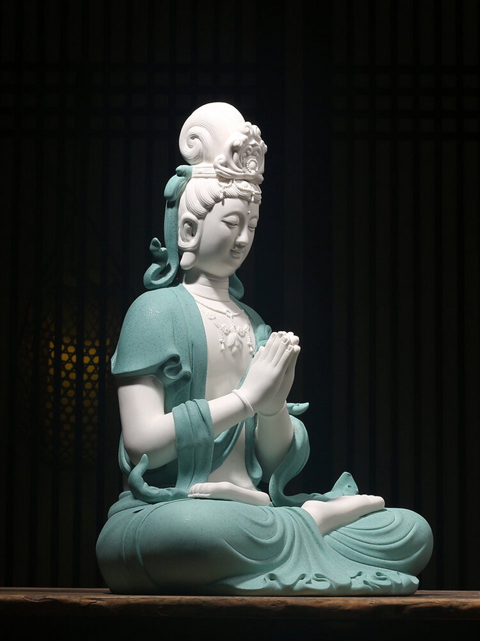 祈福合掌观音菩萨摆件 家居供奉摆设