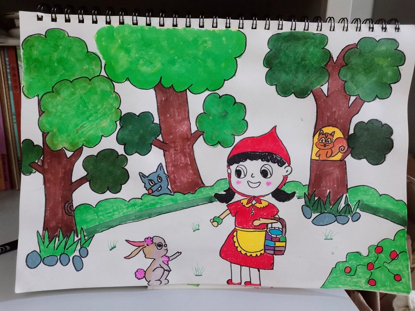 童话故事(小红帽)简笔画