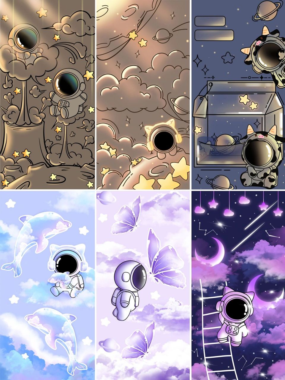 1426期 唯美宇航员 太空人壁纸插画分享推荐 可爱的 ip:阳光太空人