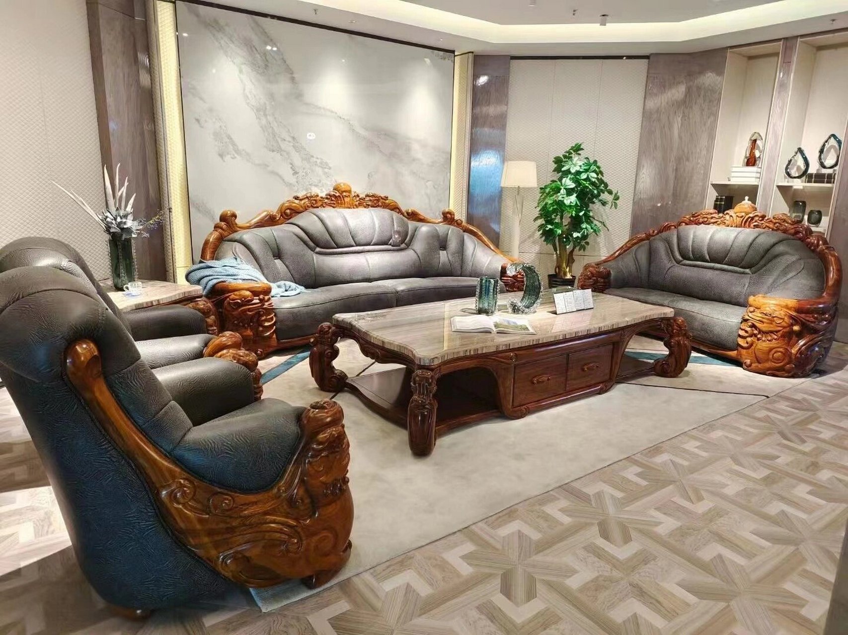 安东尼奥陆虎凯旋乌金木家具 深圳安东尼奥陆虎凯旋乌金木沙发餐桌