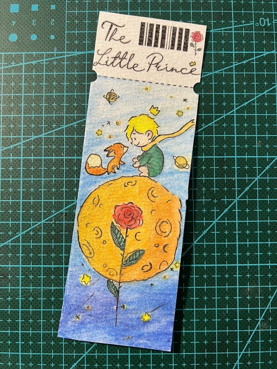 彩铅手绘|小王子书签 临摹了 的小王子 做成了书签,真是太喜欢啦06