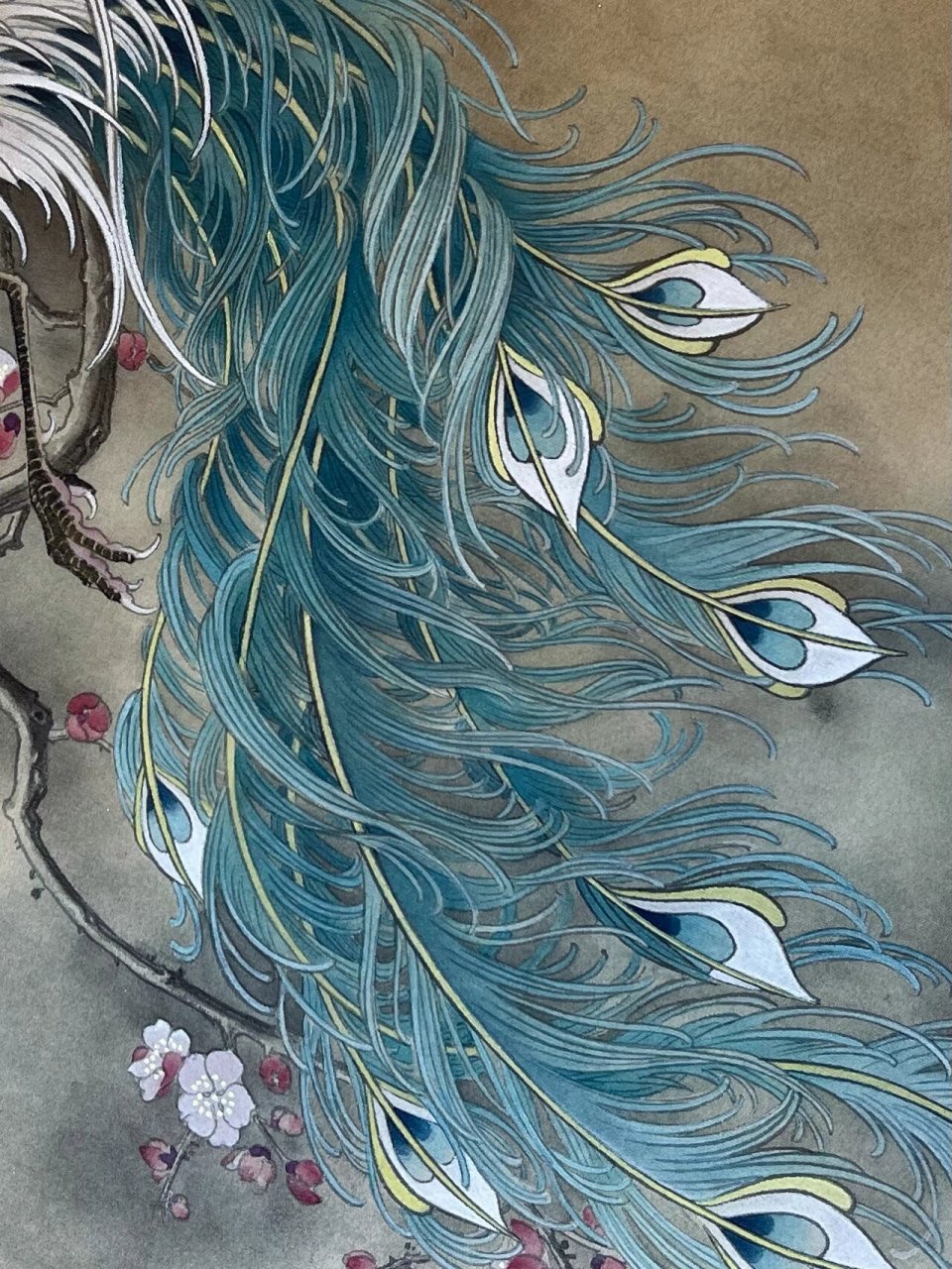 工笔画青鸾三 国风 凤凰 凤凰设计 凤凰手稿 设计的第三幅青鸾 半年前