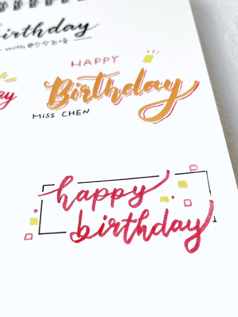 生日快乐|birthday主题卡片 花体字写法 马上到我大白羊的生日月啦!