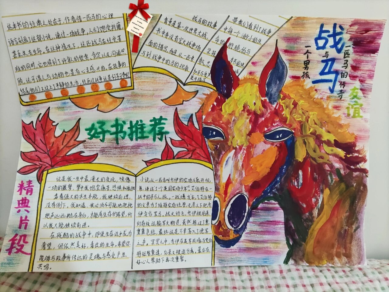 好书推荐手抄报~战马🐴