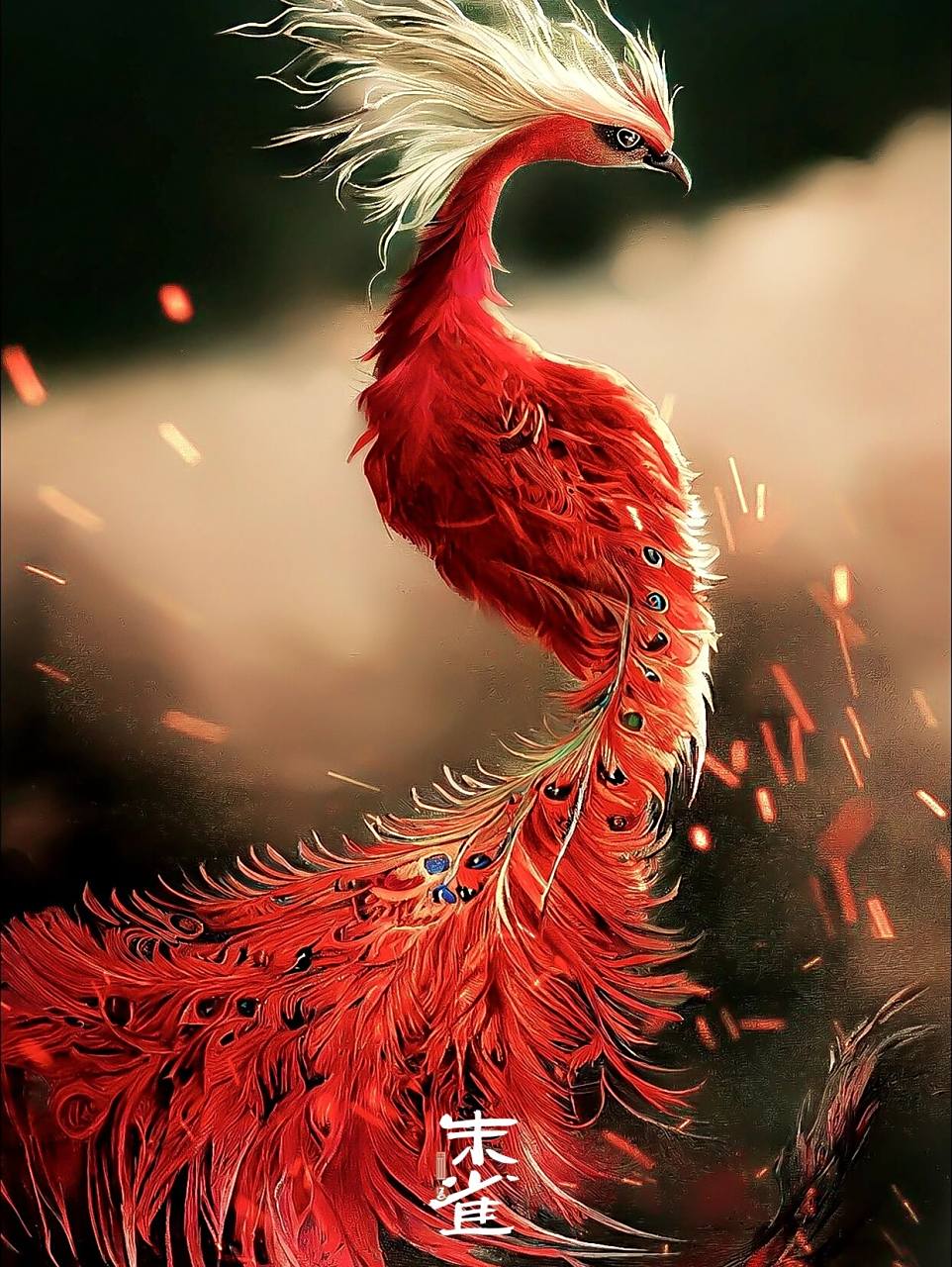 神兽_朱雀 丹凤鸣兮,与彼高岗,梧桐生兮,与彼朝阳.