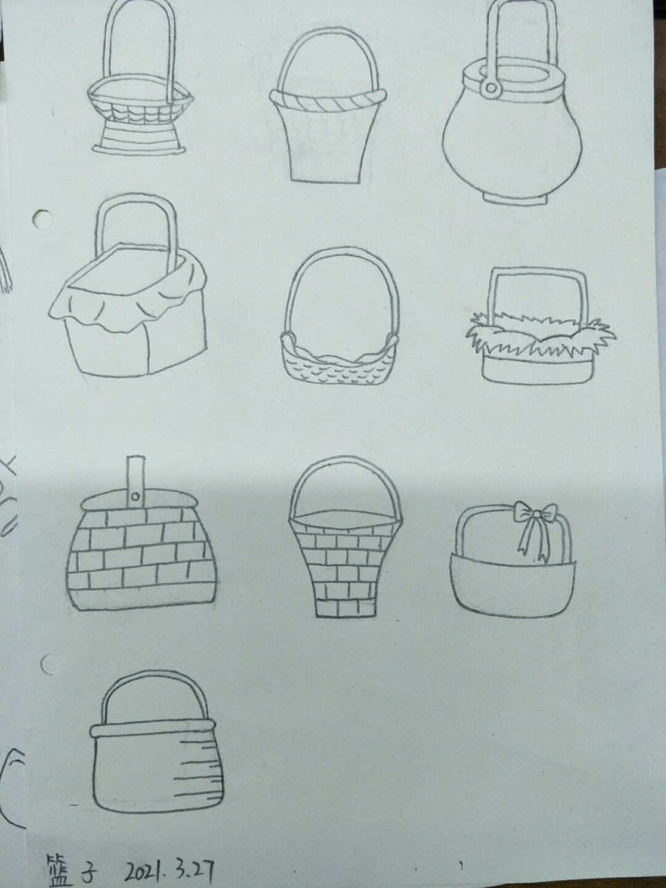 简笔画篮子,坚持打卡 #绘画