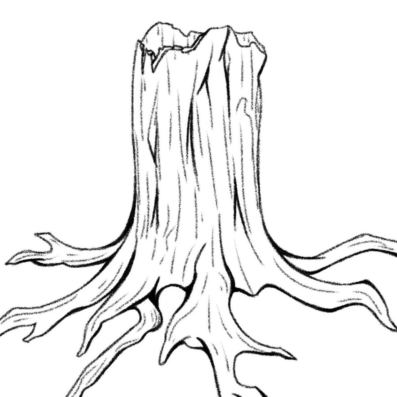 树桩 简易树桩线稿 树桩线稿┗(^0^)┓┏(`ー07)┛┗(^0^)┓#树桩