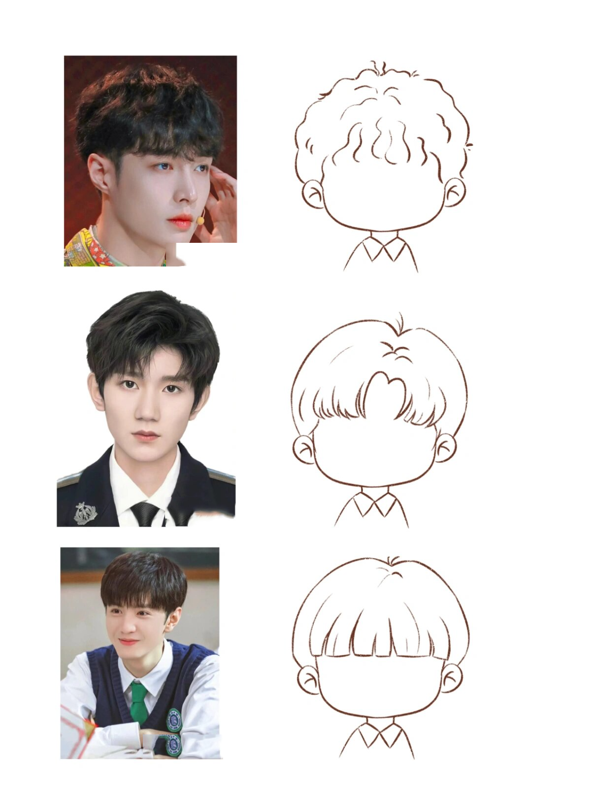 插画素材|男生发型