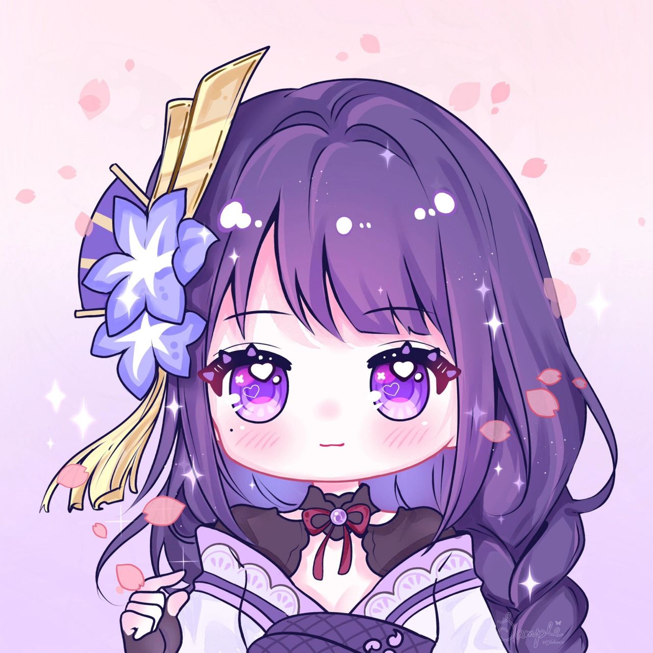 原神q版头像|雷神 画了雷神～和神子一起发一下 	 宝子们还想看我画谁