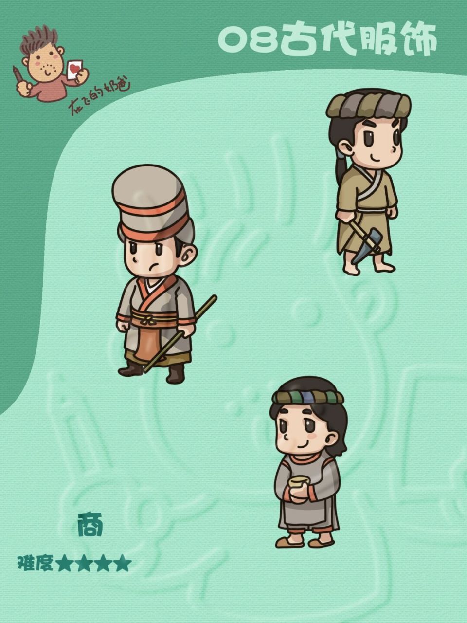 商朝人 简笔画 新的简笔画内容开始了,大家都来看看吧 #简笔画教程