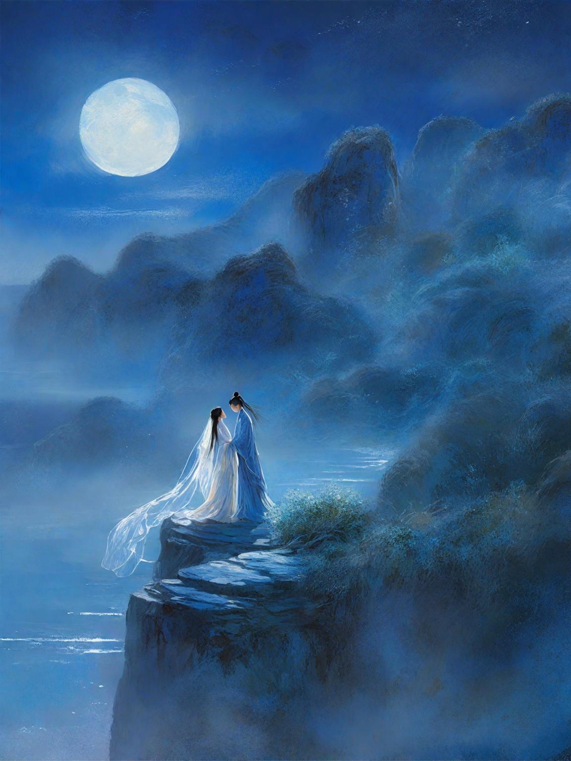 国韵古风插画丨执子之手与子偕老丨礼貌取图