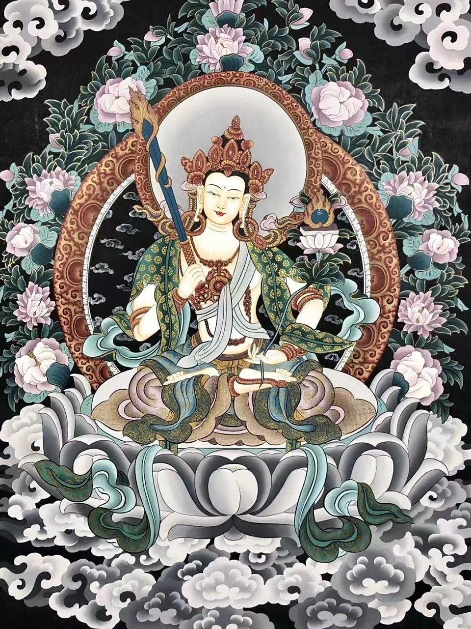 生肖牛 虎的本命佛虚空藏菩萨 95精美彩唐 【虚空藏菩萨】画芯尺寸