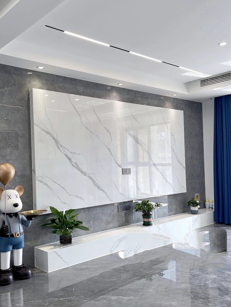 2020最流行的九款电视背景墙97 今天给大家带来悬空电视背景墙:岩板