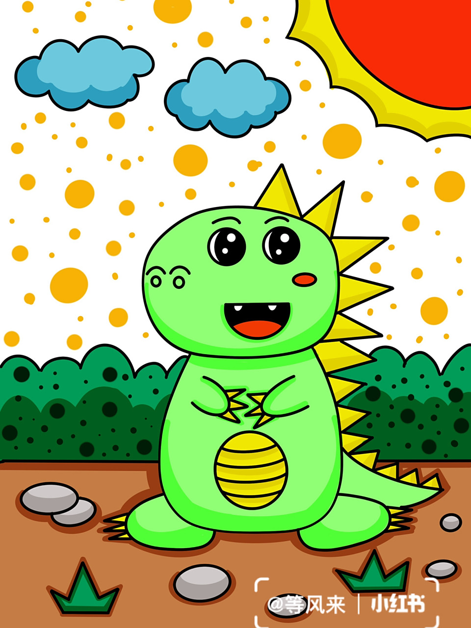 恐龙04儿童画 创意画 简笔画 #儿童简笔画# #创意儿童画# #创意美术