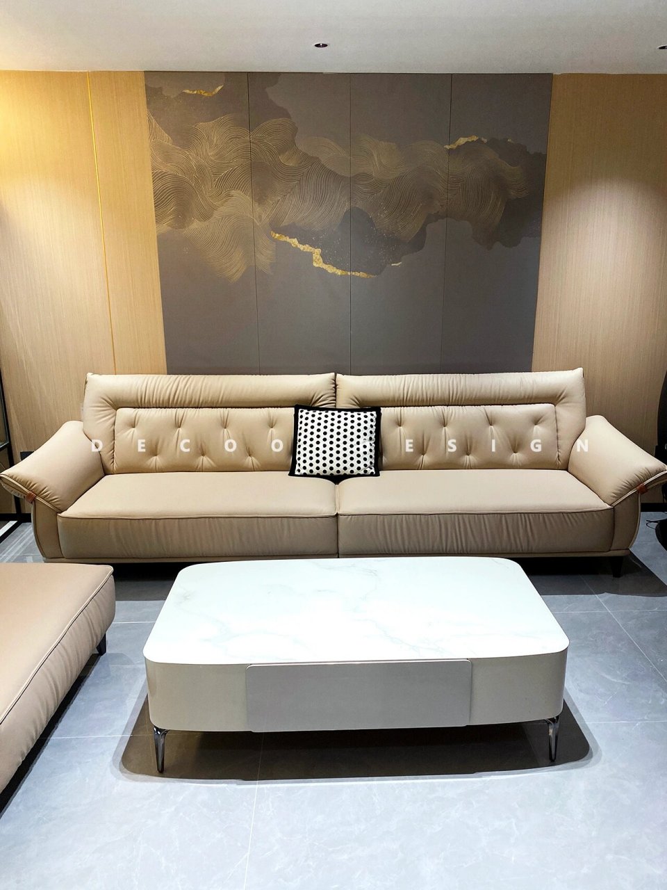 轻奢风,长辈看了直夸的卡其色客厅沙发06 迪卡沙发入户实拍91原图