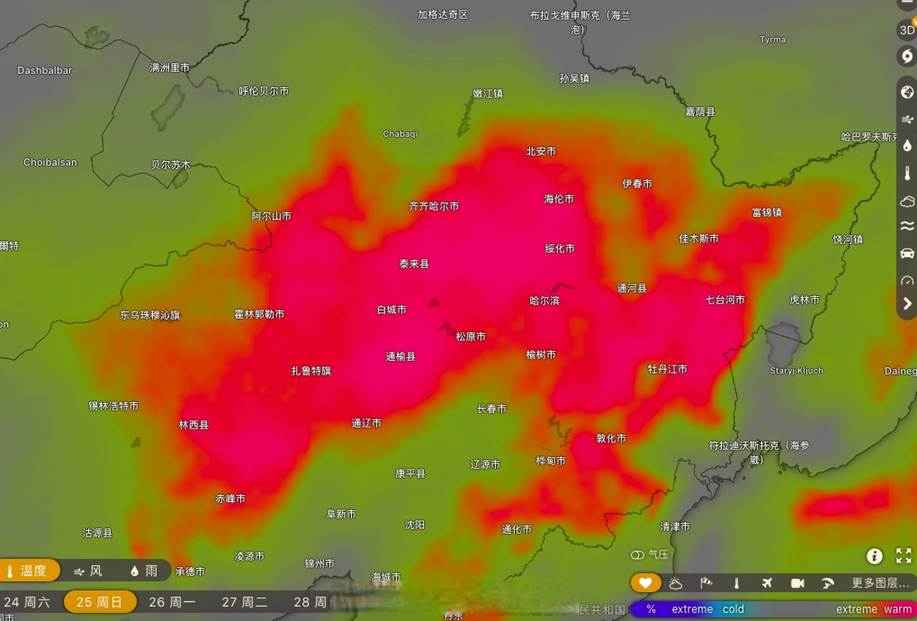 高温##天气# 今天位于北纬48度的呼伦贝尔新巴尔虎左旗气温飙升至40.