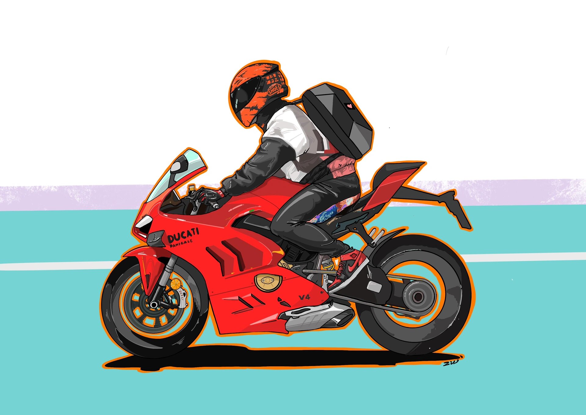 杜卡迪v4手绘