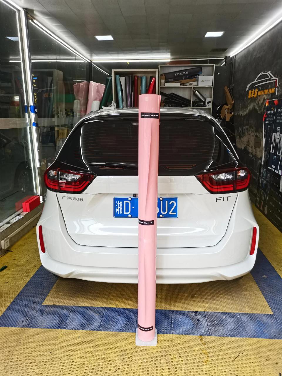 本田飞度车身改色水晶胭脂粉