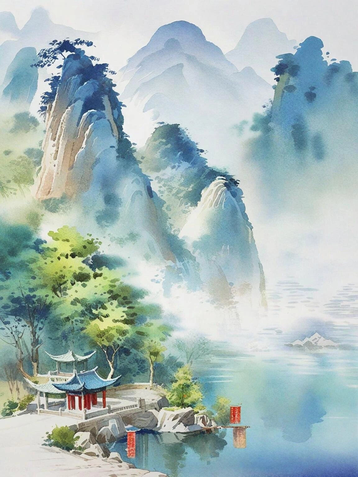 国风山水水墨画—唯美意境