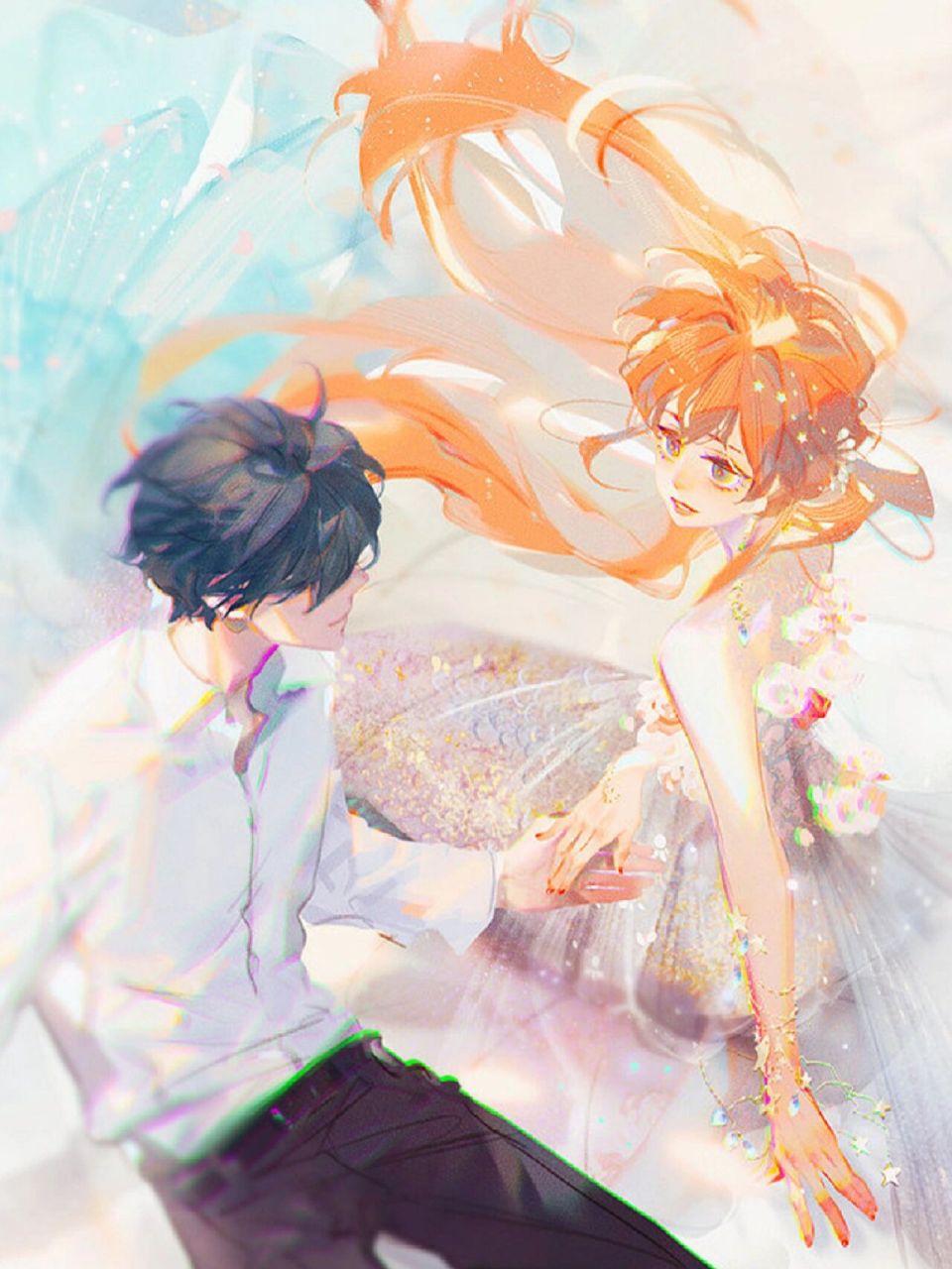 96住!好治愈的动漫男女背景图97