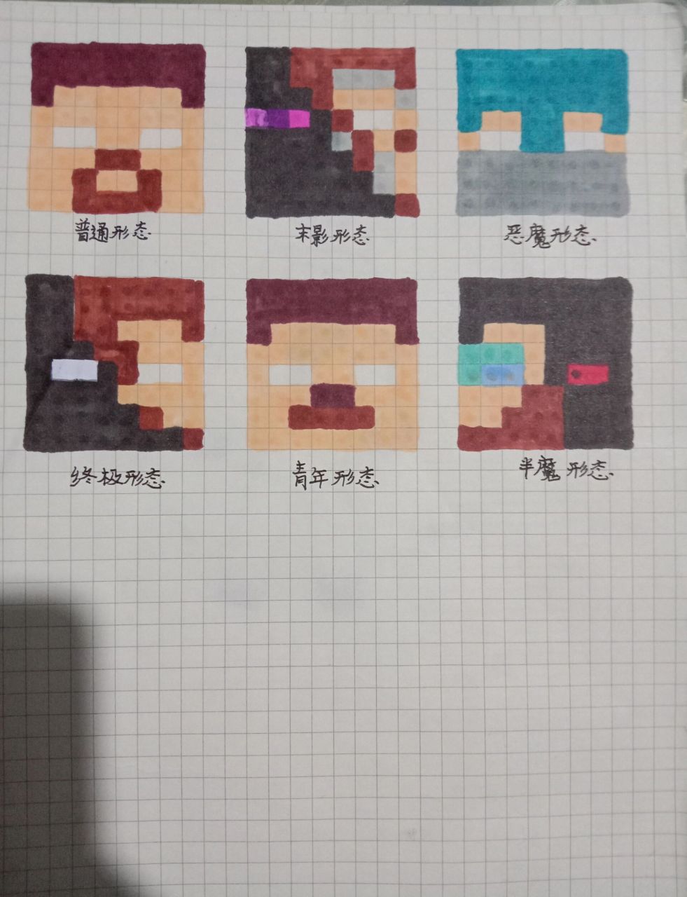 我的世界him绘画 him的六种形态