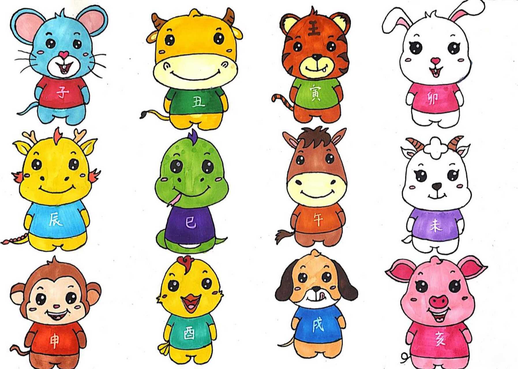 十二生肖简笔画 十二生肖简笔画