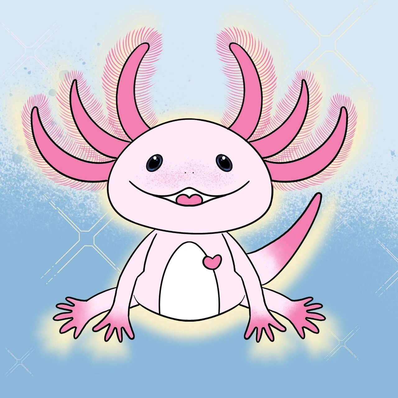 六角蝾螈手绘 抬头看见星星在唱歌92