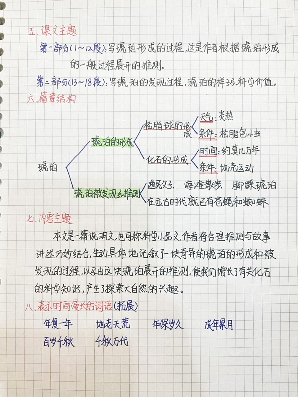 四下925课《琥珀》笔记-2 99996990每日1-4更,全部是小学