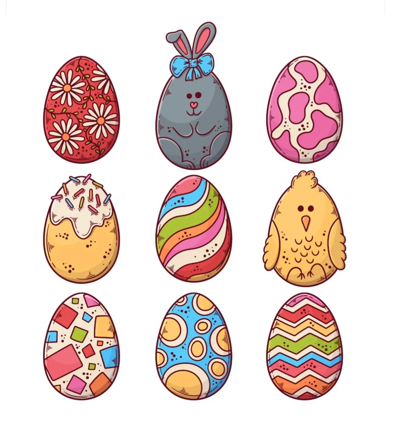 复活节彩蛋素材,孩子也能画,下笔不犹豫!