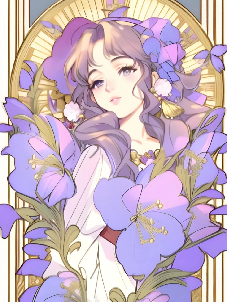 紫罗兰花语,少女插画图片,出处:真杰可 【分享】 转载来源途径:01