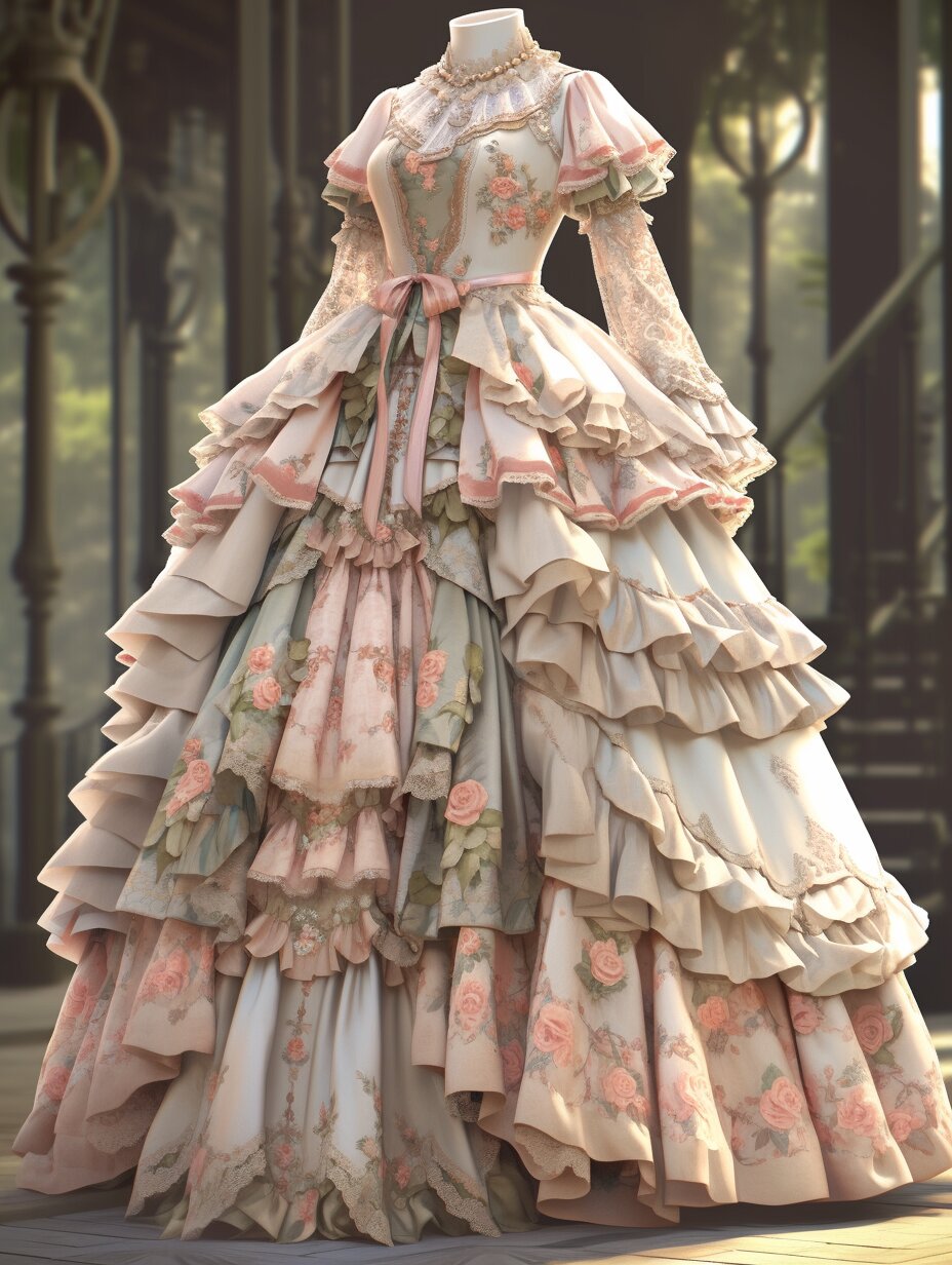 华丽的宫庭晚礼服设计系列素材