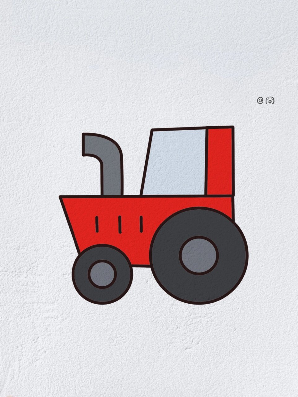 拖拉机简笔画(内附过程图)