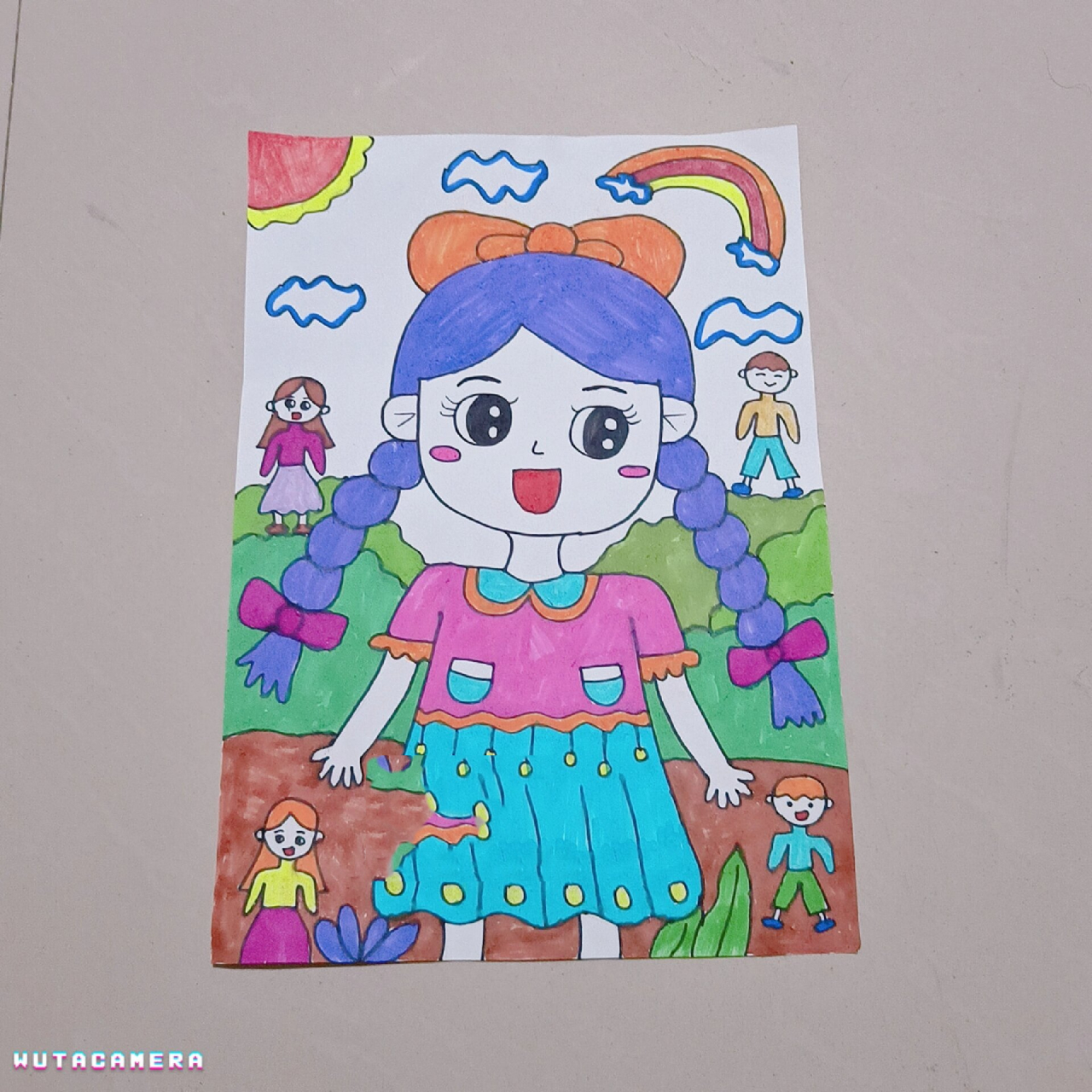 简笔画~大巨人与小矮人