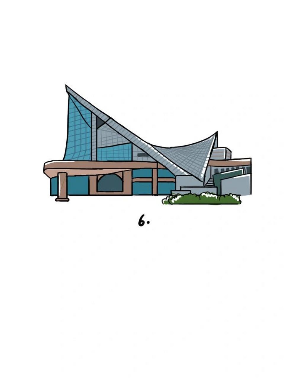 如何画广州星海音乐厅|地标建筑简笔画23 地标建筑第23个作品-广州